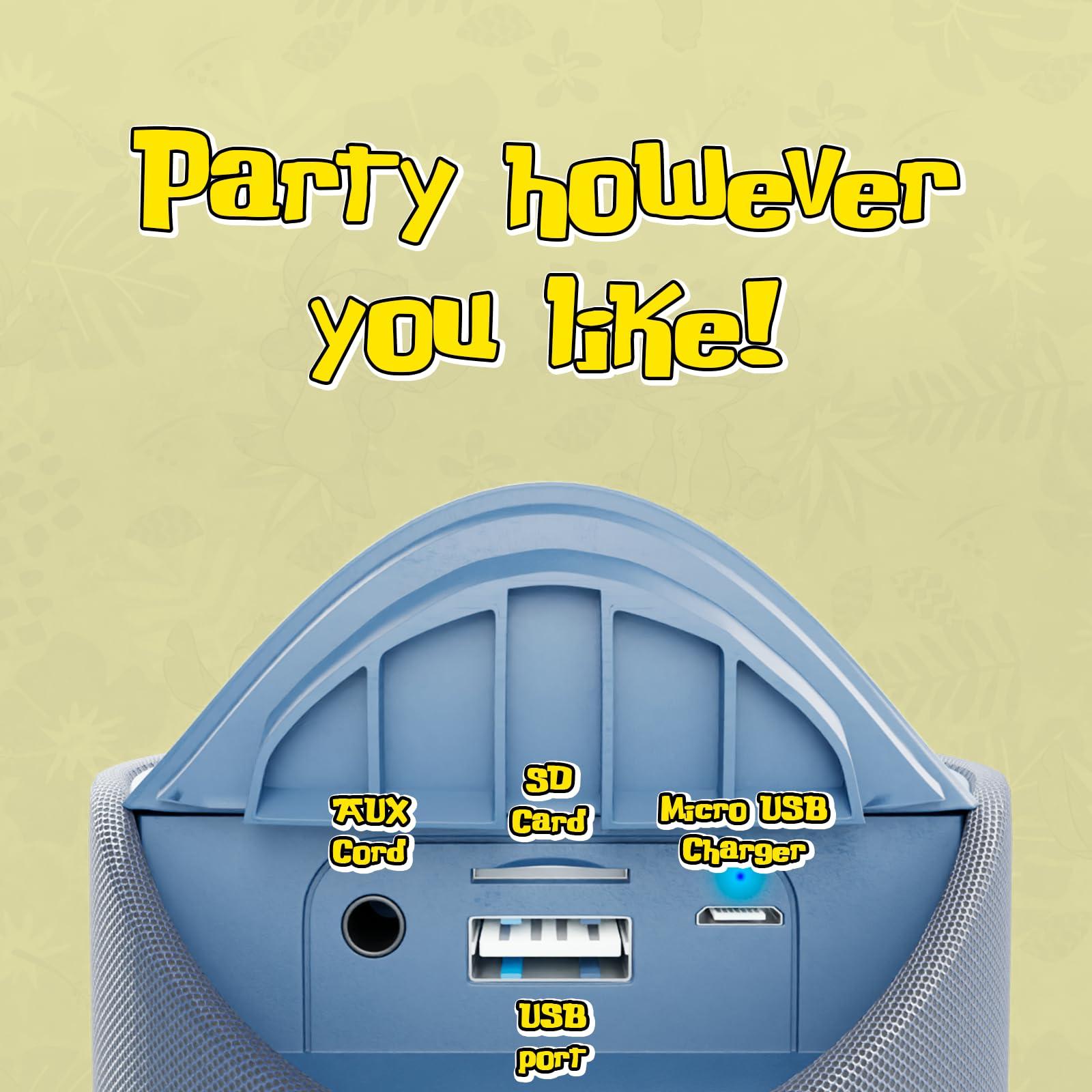 iJoy iJoy Disney Lilo and Stitch Wireless Bluetooth Speaker- Splashproof Rechargeable Wireless Speaker with 3 Hours Playtime/SD Slot/FM Radio- Stitch Stuff, Disney Stitch Gifts for Women//Men/All Fans