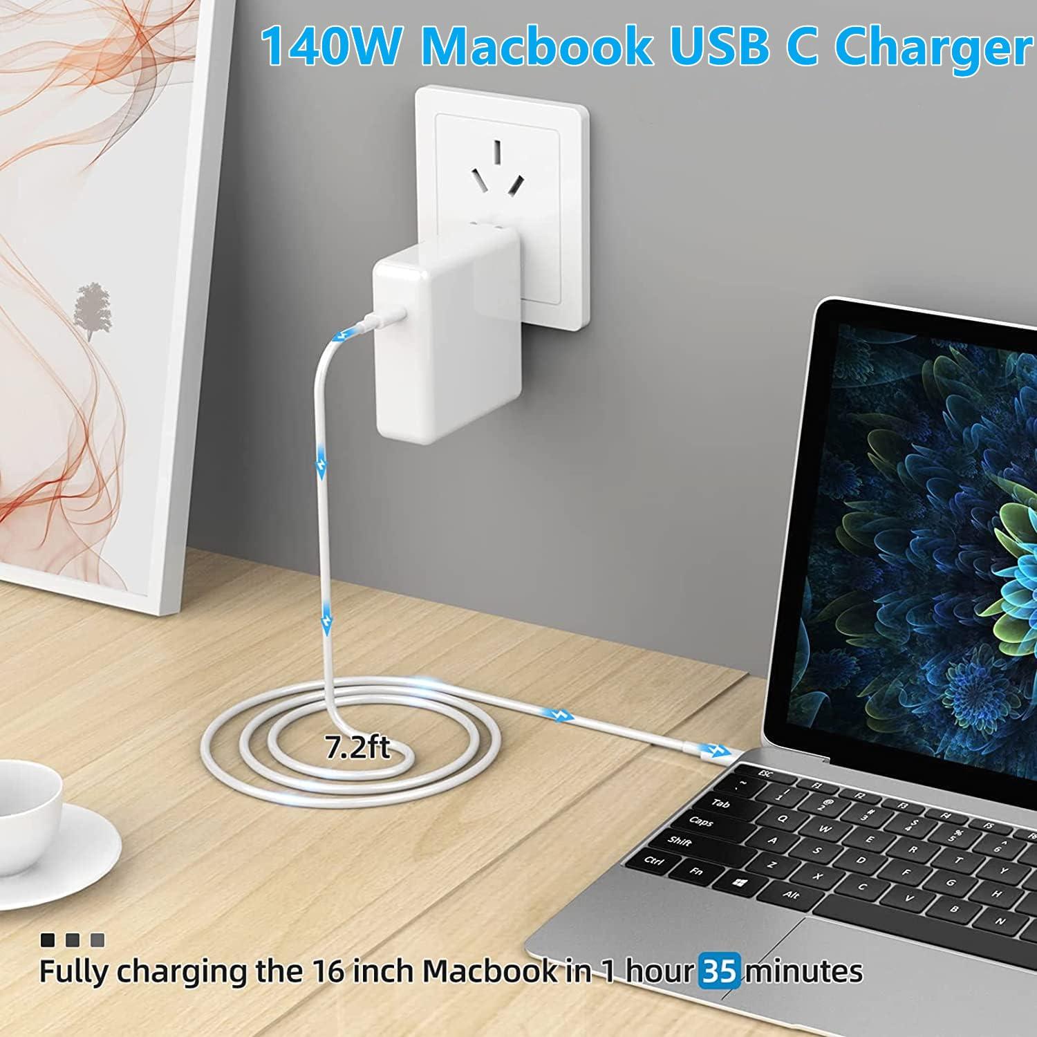 SiliconV 140W Charger for Mac Book Pro 16 14 inch,MacBook Air 15 13inch 2023 2022 2021,M1/M2/M3,MacBook Air/Pro, Include 6.6ft/2m USB C to USB C Charging Cable