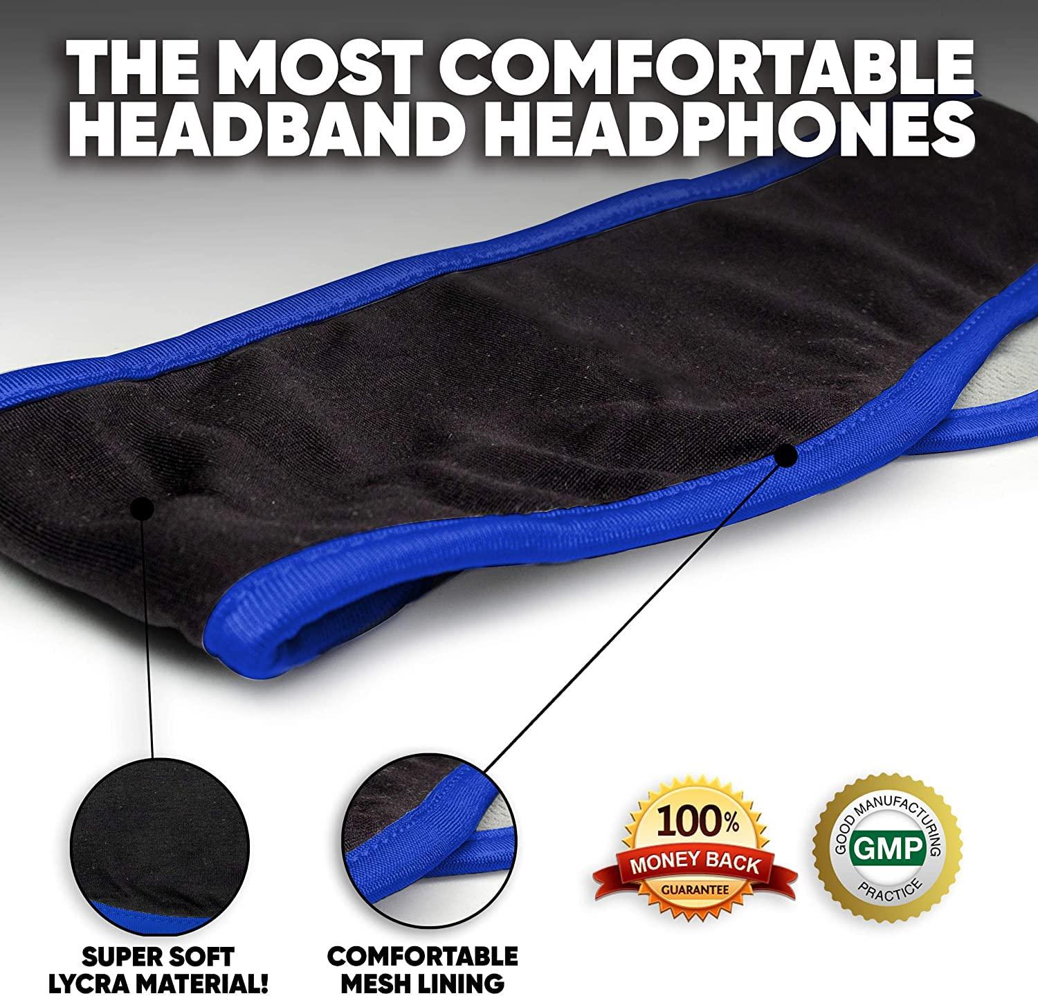 CozyPhones CozyPhones Sleep Headphones - Over Ear Headphones from Ultra Thin Cool Mesh Wired for Side Sleepers, Meditation, Running, Laptop, and Phone - Blue
