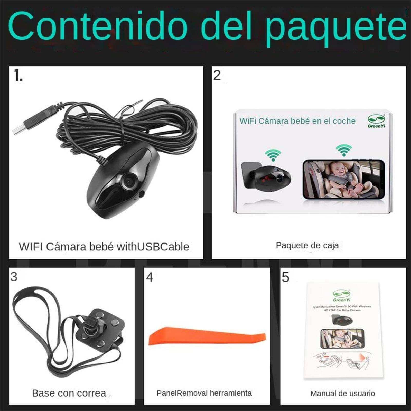 MBETA WiFi Car Baby Camera Can View Baby in Back Seat Support 5G Wireless HD 720P Camera for iPhone IPad Android Phone Tablet