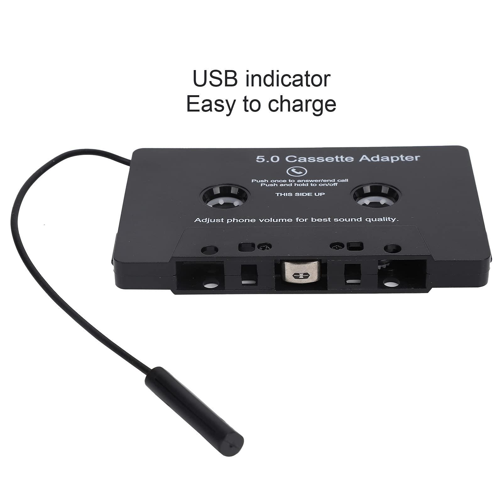 Zerone Tape Audio Bluetooth Cassette Receiver, Tape Player Bluetooth 5.0 Cassette Aux Adapter MP3 Player Audio Converter for Car, 3.9 x 2.5 x 0.4in