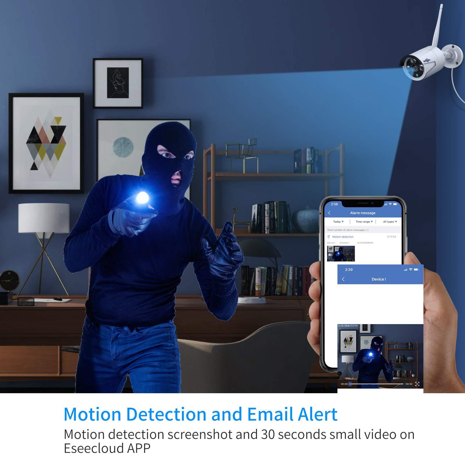 Hiseeu Hiseeu Wireless Pro WiFi Security Camera System, 16CH 4K NVR Kit, 8Pcs 5MP CCTV Home Security Camera System for Indoor/Outdoor Use, Night Vision, Waterproof, Motion Detection, 3TB Hard Drive