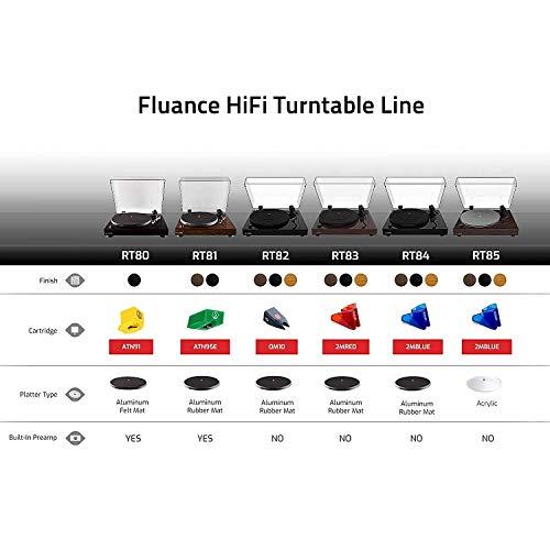 Fluance Fluance RT82 Reference High Fidelity Vinyl Turntable Record Player with Ortofon OM10 Cartridge, Speed Control Motor, High Mass MDF Wood Plinth, Vibration Isolation Feet - Bamboo