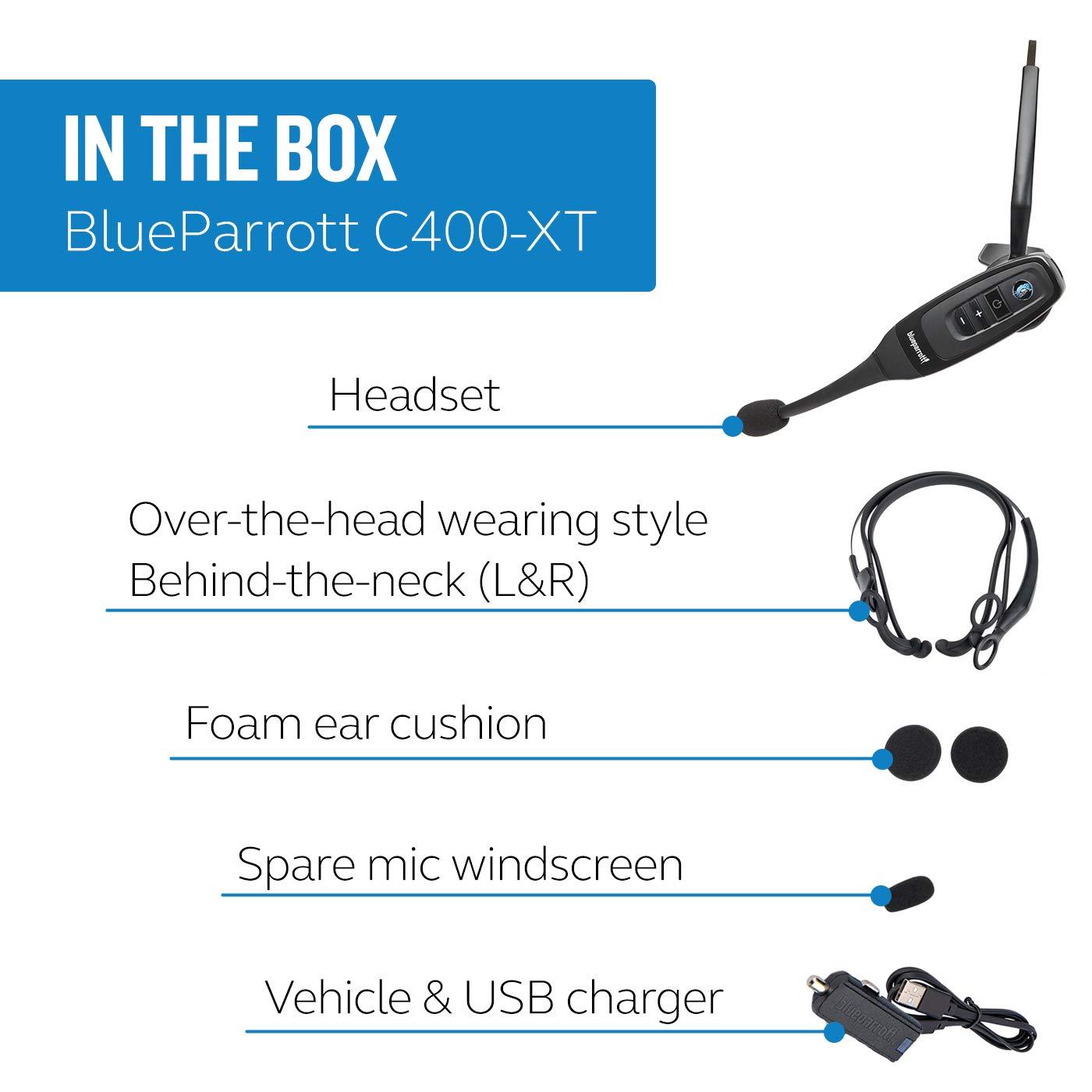 BlueParrott BlueParrott C400-XT Trucker Bluetooth Headset  Industry Leading Sound with Long Wireless Range & Extreme Comfort for All-Day Wear - Ideal for Anyone On-The-Go, Up to 24 Hours of Talk Time, Black