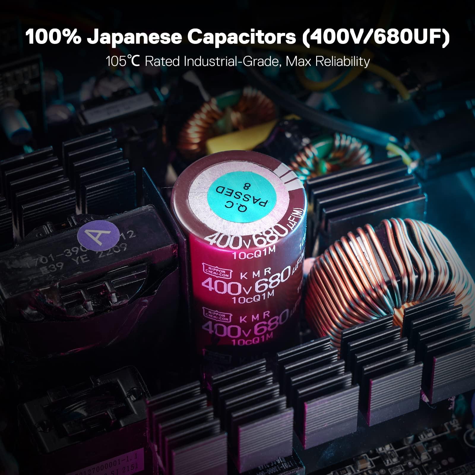 Redragon Redragon RGPS-750W 80+ Gold 750 Watt ATX Fully Modular Power Supply w/ 80 Plus Gold Certified, Compact 160mm Size and Low Noise RGB Fan 0 RPM, 100% Japanese Capacitors, Full Mod Cables, White