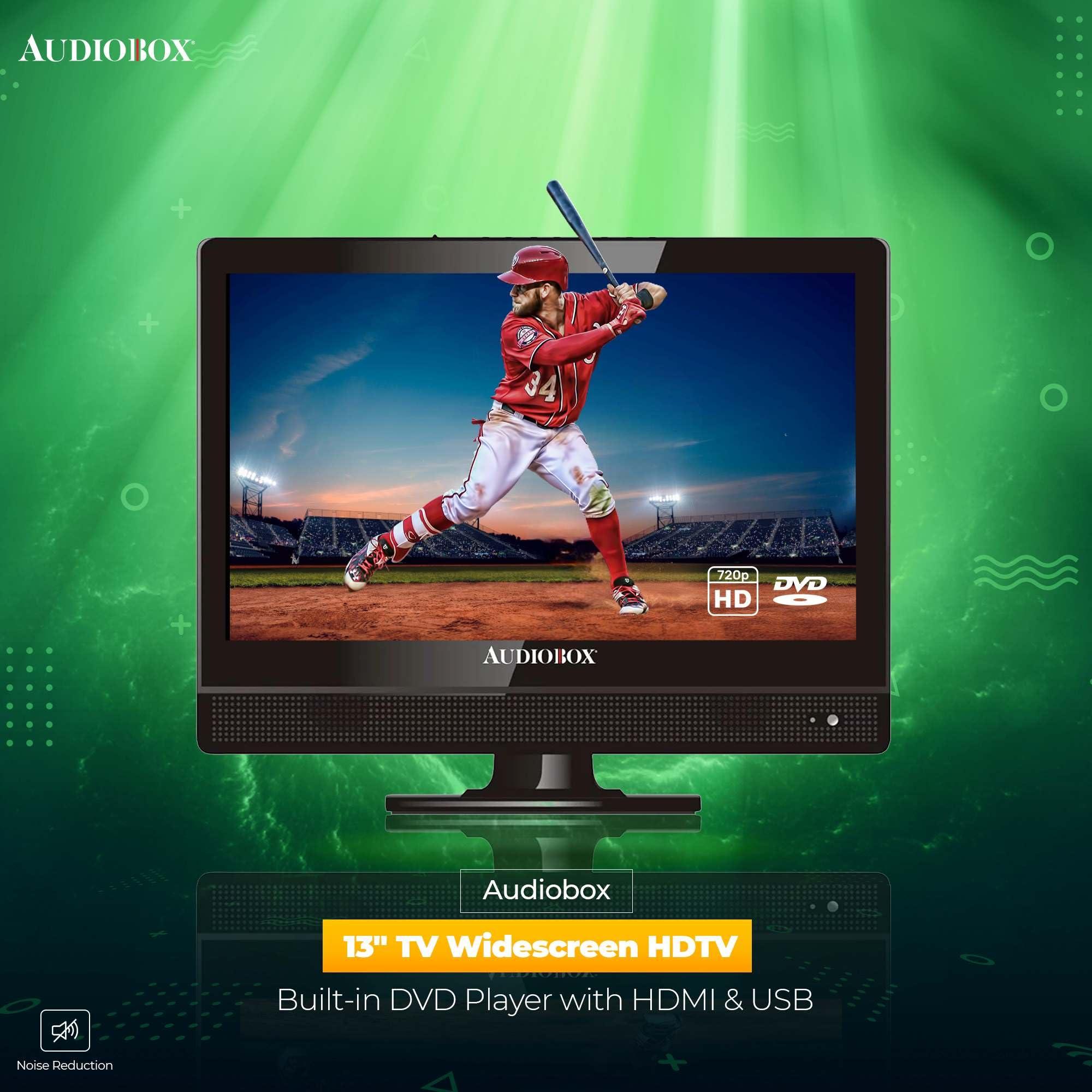 Audiobox Audiobox 13.3" HDTV with Built-in DVD Player with HDMI, USB, Car Cord Adapter and Digital Noise Reduction, Compact TV Television RV, Camping, Outdoors