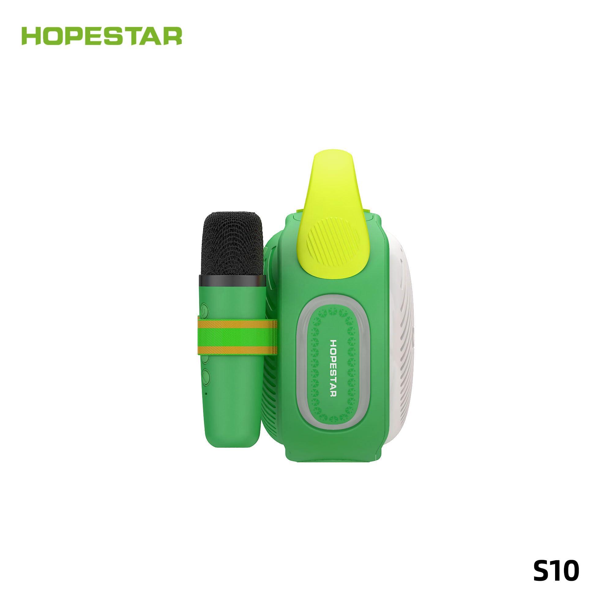 WorryFree Gadgets Portable Wireless 20W Waterproof Bluetooth Karaoke Speaker with Two Microphones for Kids, 3600mAh, Stereo Audio, AUX/TF Card (Green)