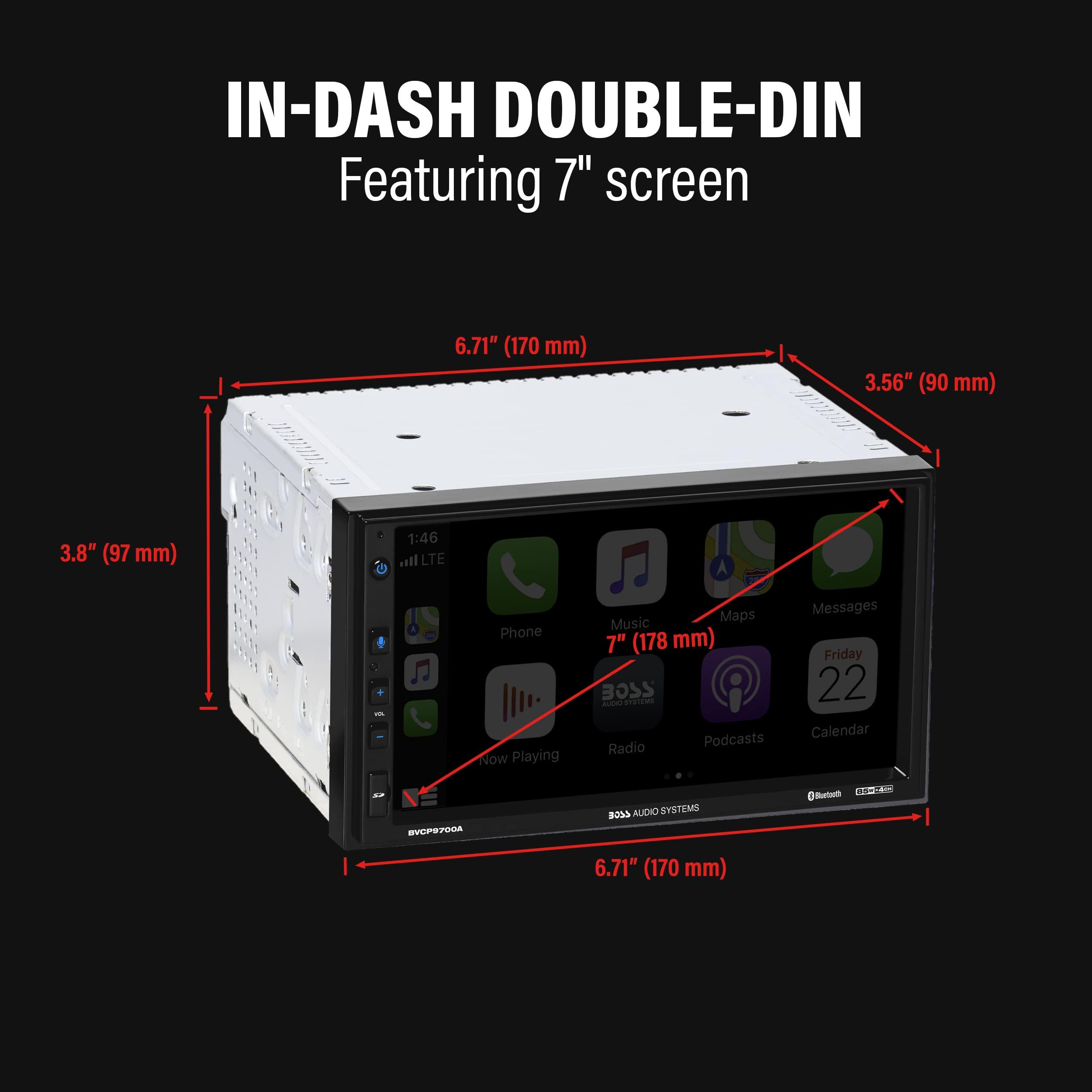 BOSS Audio Systems BOSS Audio Systems BVCP9700A-C Car Stereo System - Apple CarPlay, Android Auto, 7 Inch Double Din, Touchscreen, Bluetooth Audio and Calling Head Unit, Radio Receiver, No CD Player, Backup Camera