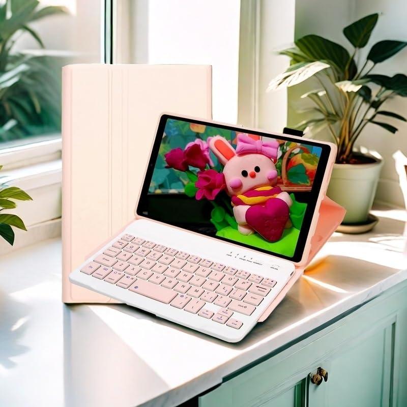 Lrufodya Lrufodya Keyboard Case for Samsung Galaxy Tab A7 Lite 8.7" 2021, Candy Colors Detachable Wireless Keyboard with Slim Cover for Model SM-T220 T225 T227 (Pink)