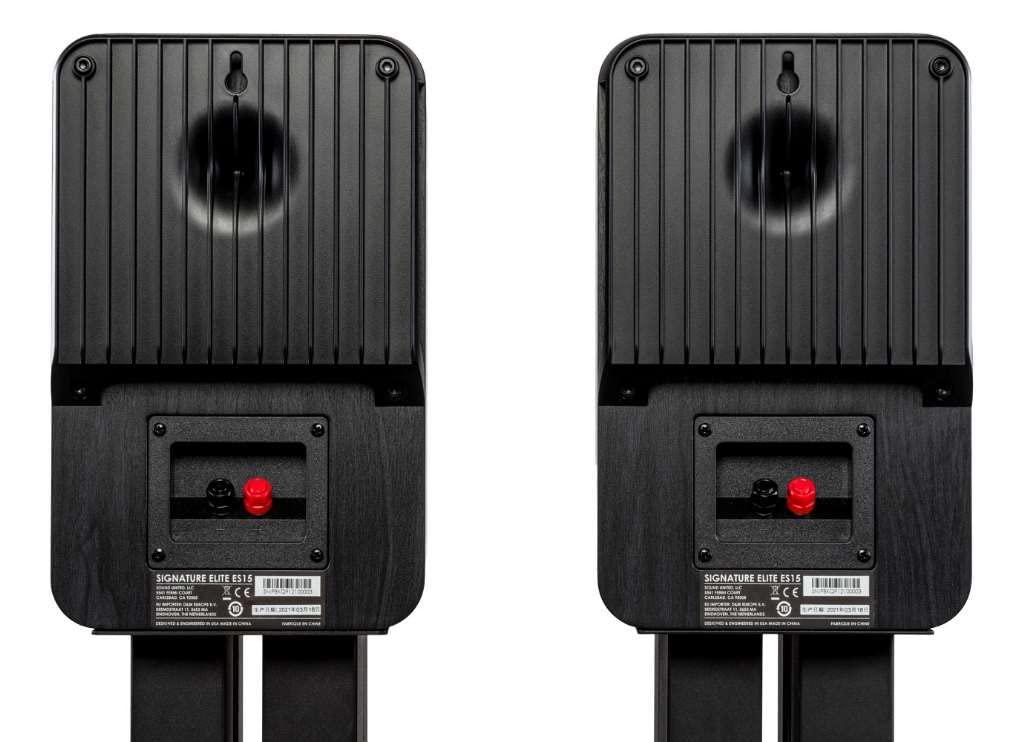 Polk Audio Polk Signature Elite ES15 Bookshelf Speaker - Hi-Res Audio Certified, Dolby Atmos & DTS:X Compatible, 1\" Tweeter & 5.25\" Woofer, Power Port Technology for Effortless Bass (Pair, Stunning Black)