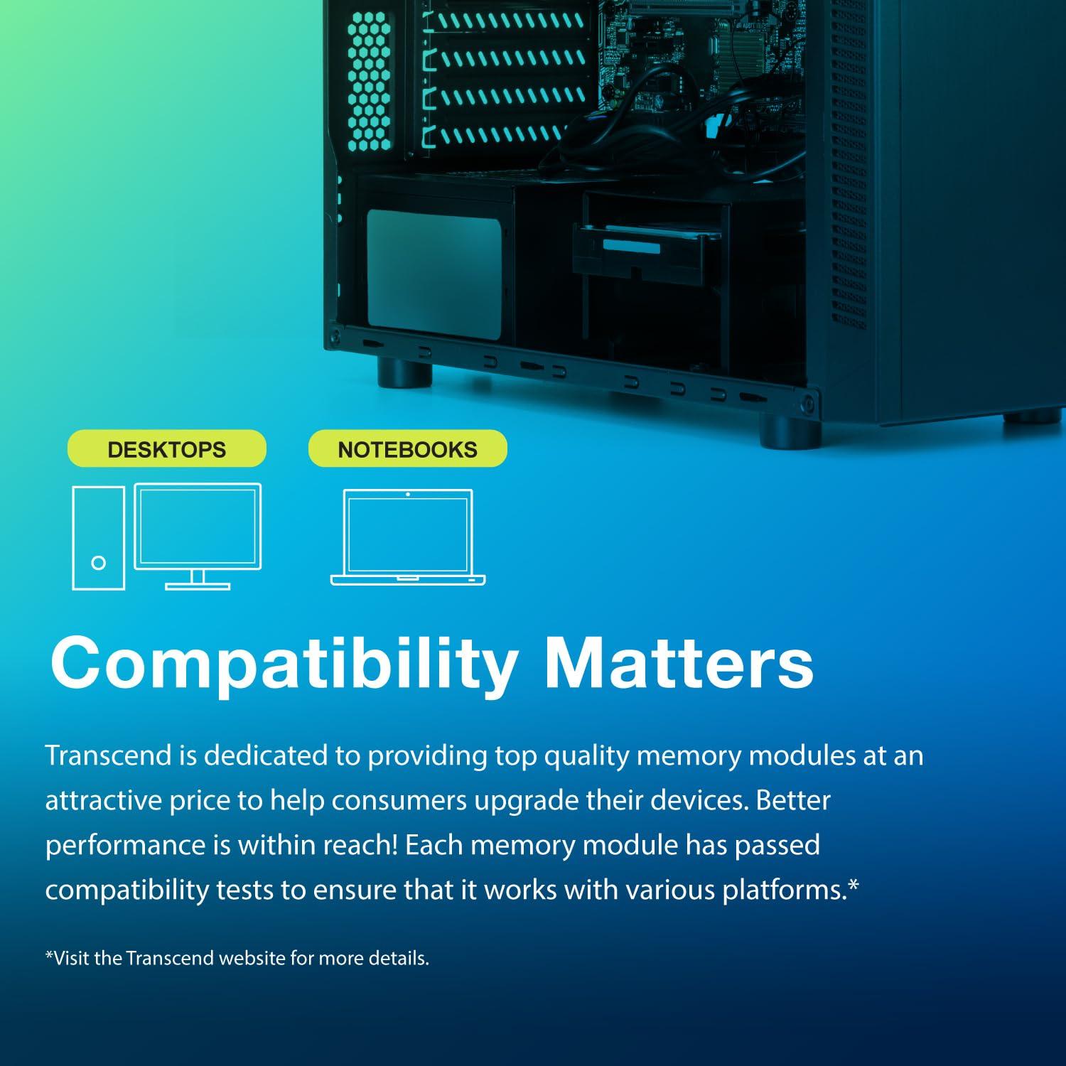 Transcend Transcend DDR4 DRAM Module (JetRam) U-DIMM 3200 Mbps 2Gx8 32GB (JM3200HLE-32G)