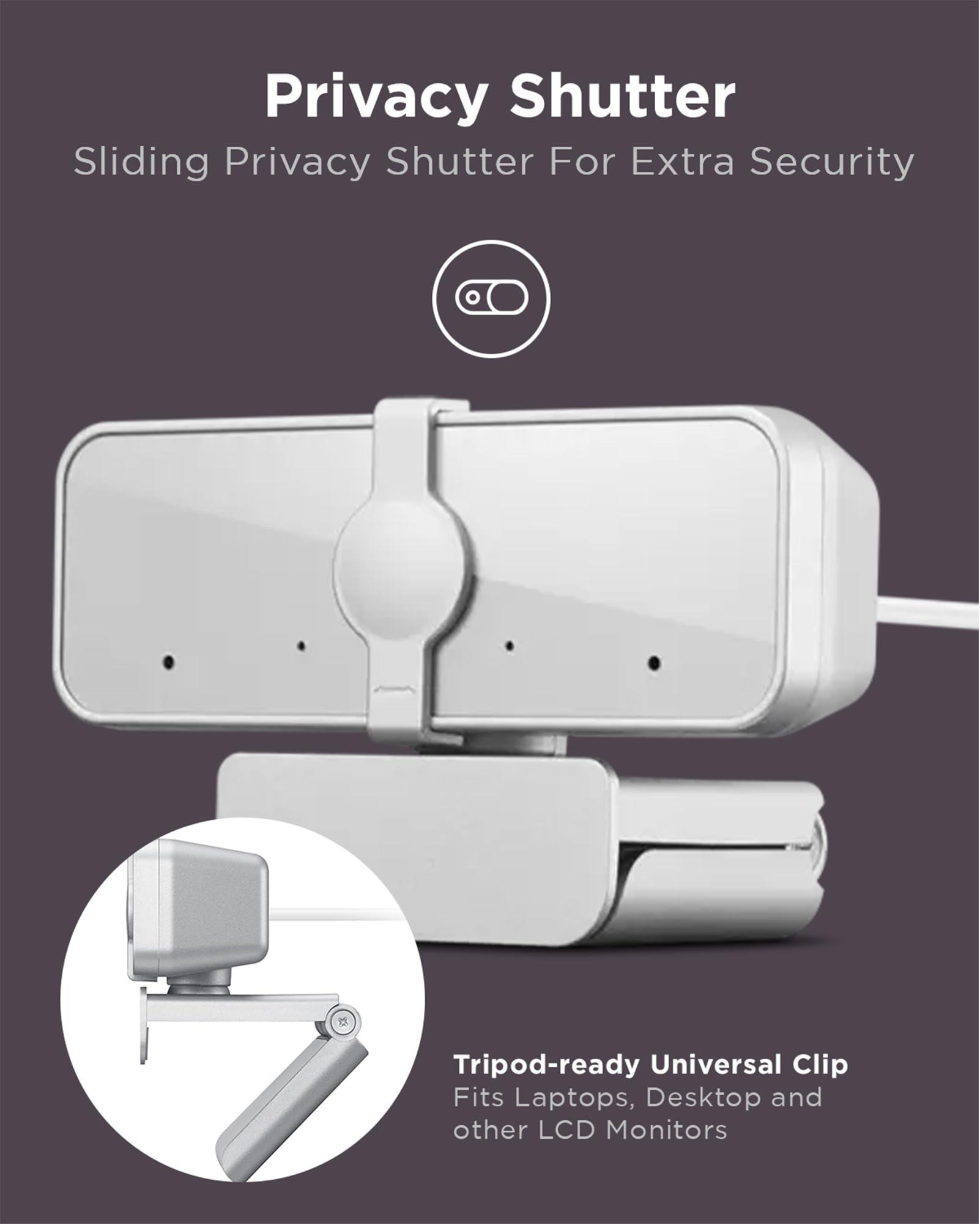 Lenovo Lenovo HD 1080p Webcam (300 FHD) - Monitor Camera with 95 Wide Angle, 360 Rotation Pan & Tilt, Dual Microphones Attachable Desktop Cam with Privacy Shutter for Remote Work, Streaming & Gaming