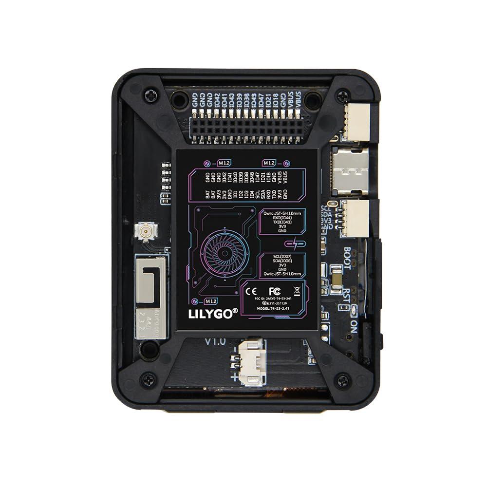 LILYGO LILYGO T4-S3 ESP32-S3 2.41-inch AMOLED Touch Display WiFi Bluetooth Dual-Core LX7 Microprocessor TTGO Development Board with Black Shell