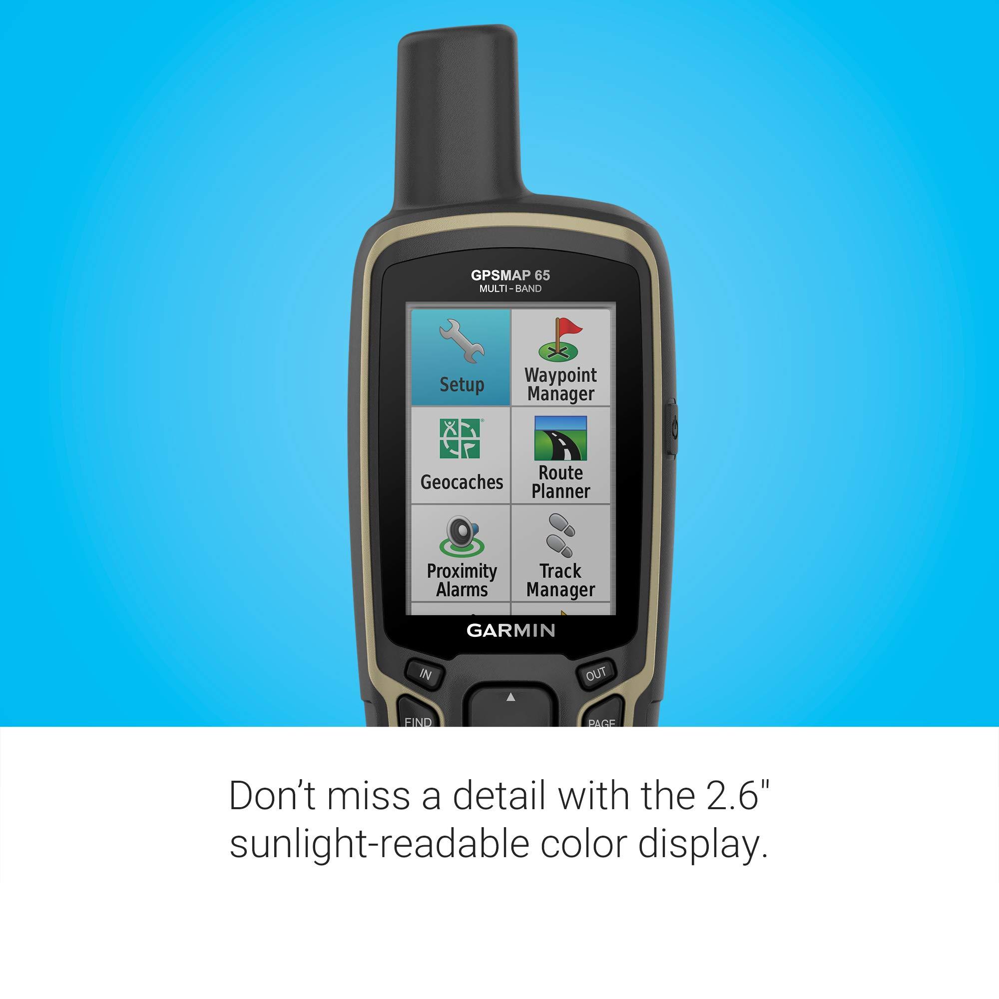Garmin Garmin GPSMAP 65, Button-Operated Handheld with Expanded Satellite Support and Multi-Band Technology, 2.6\" Color Display, 010-02451-00