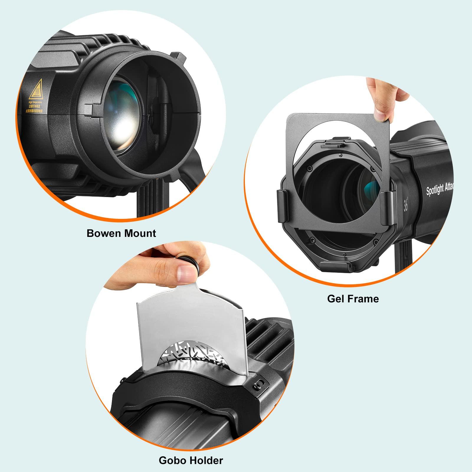 GODOX Godox VSA-26K Spotlight Attachment Kit,Conical Snoot with 26 Projection Lens and 9 Gobos for Bowens Mount Flash Speedlite,Studio Strobe Monolight,Photography LED Light and Video Light