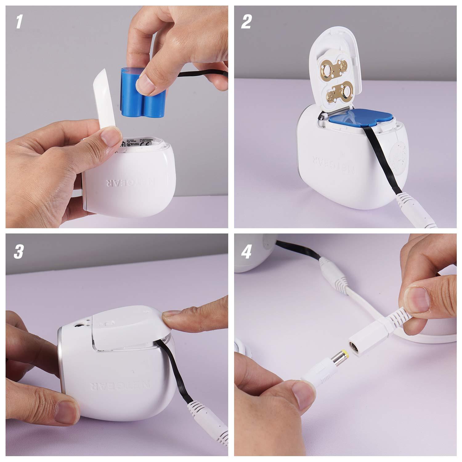 ALERTCAM ALERTCAM 2Pack Power Adapter Compatible with Arlo (Replace CR123A), with 25Feet/7.5m Weatherproof Outdoor Cable Continuously Power Your Arlo Camera, Not Compatible with Alro Pro and Arlo 2