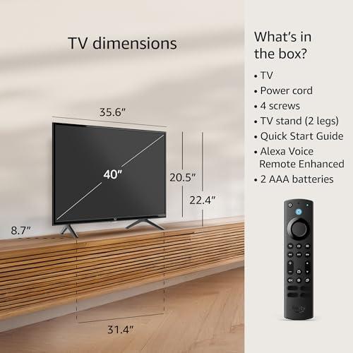 Amazon Amazon Fire TV 40" 2-Series (newest model), HD smart TV with Fire TV Alexa Voice Remote, stream live TV without cable