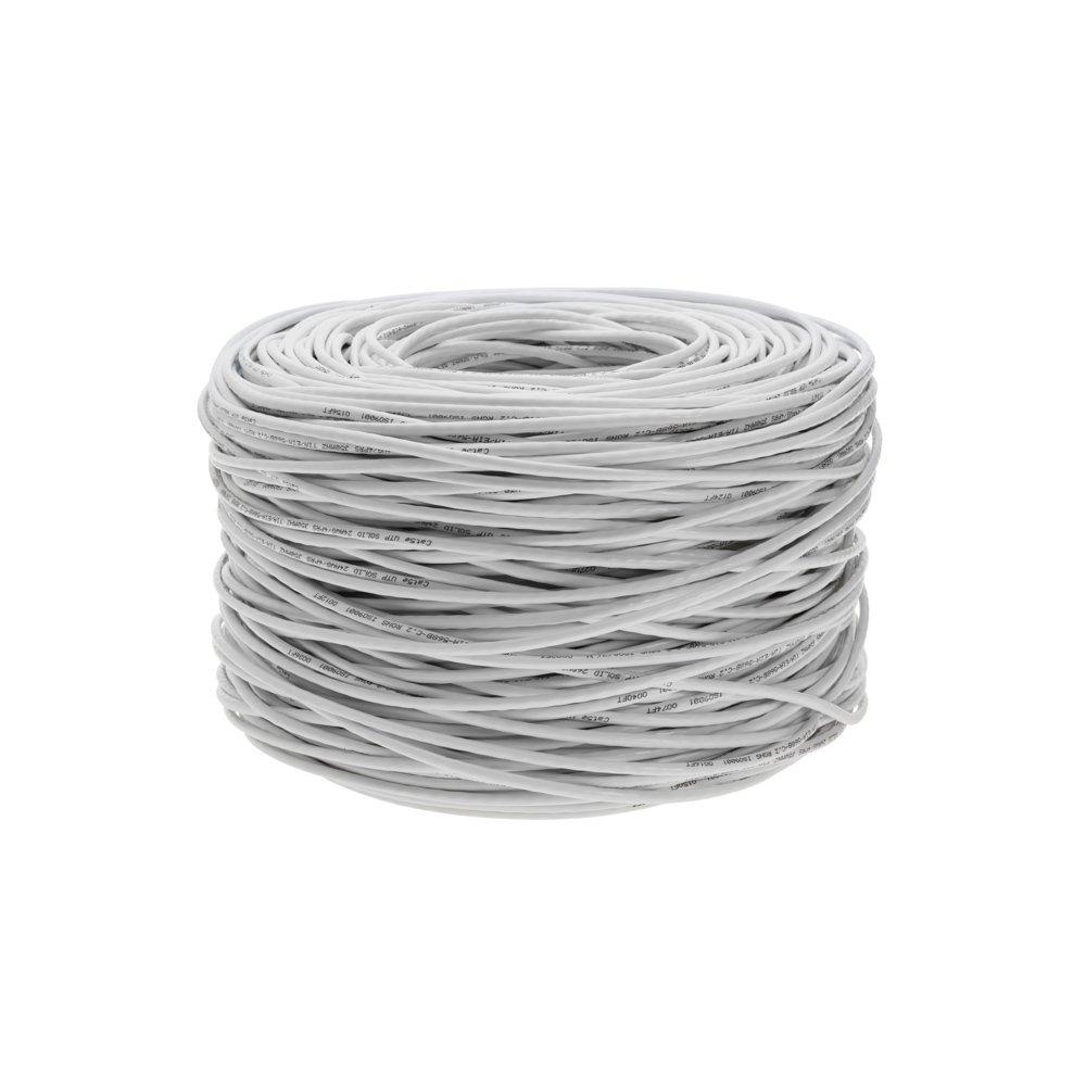SATMAXIMUM SATMAXIMUM CAT6 Cable 1000ft Pull Box Solid Ethernet LAN UTP Cable 23AWG 550Mhz RJ45 Network CCA Copper Clad Aluminum Wire Bulk (White, 1000FT)