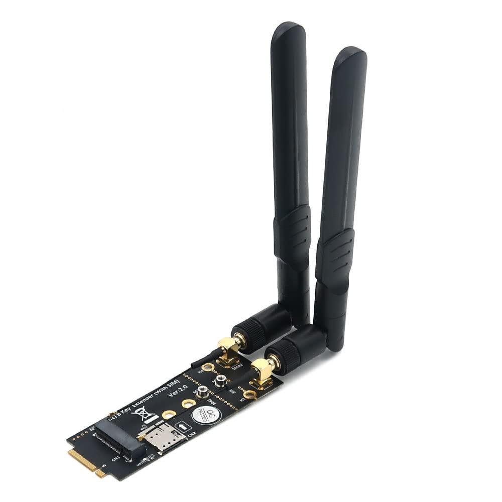 Mustpoint Mustpoint M.2(NGFF) Key B Adapter with SIM Card and Antenna for 3G/4G/5G Module
