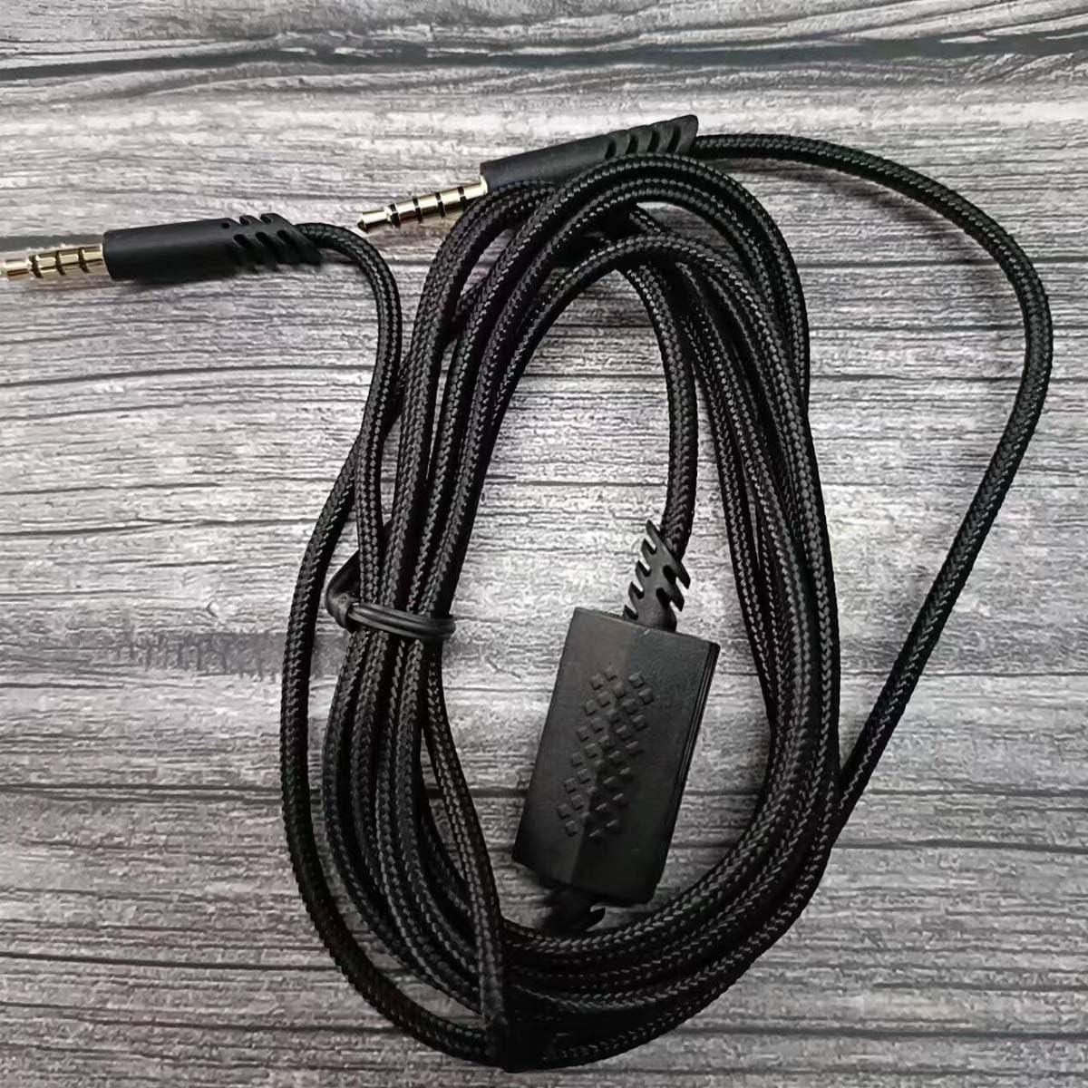 GGZZ Astro A40 TR Gaming Headsets Cable, Replacement Audio Cable Cord 3.5mm Braided Detachable with Inline Mic Mute Switch Compatible with Astro A10 A40 TR Gaming Headsets (200cm/Black)