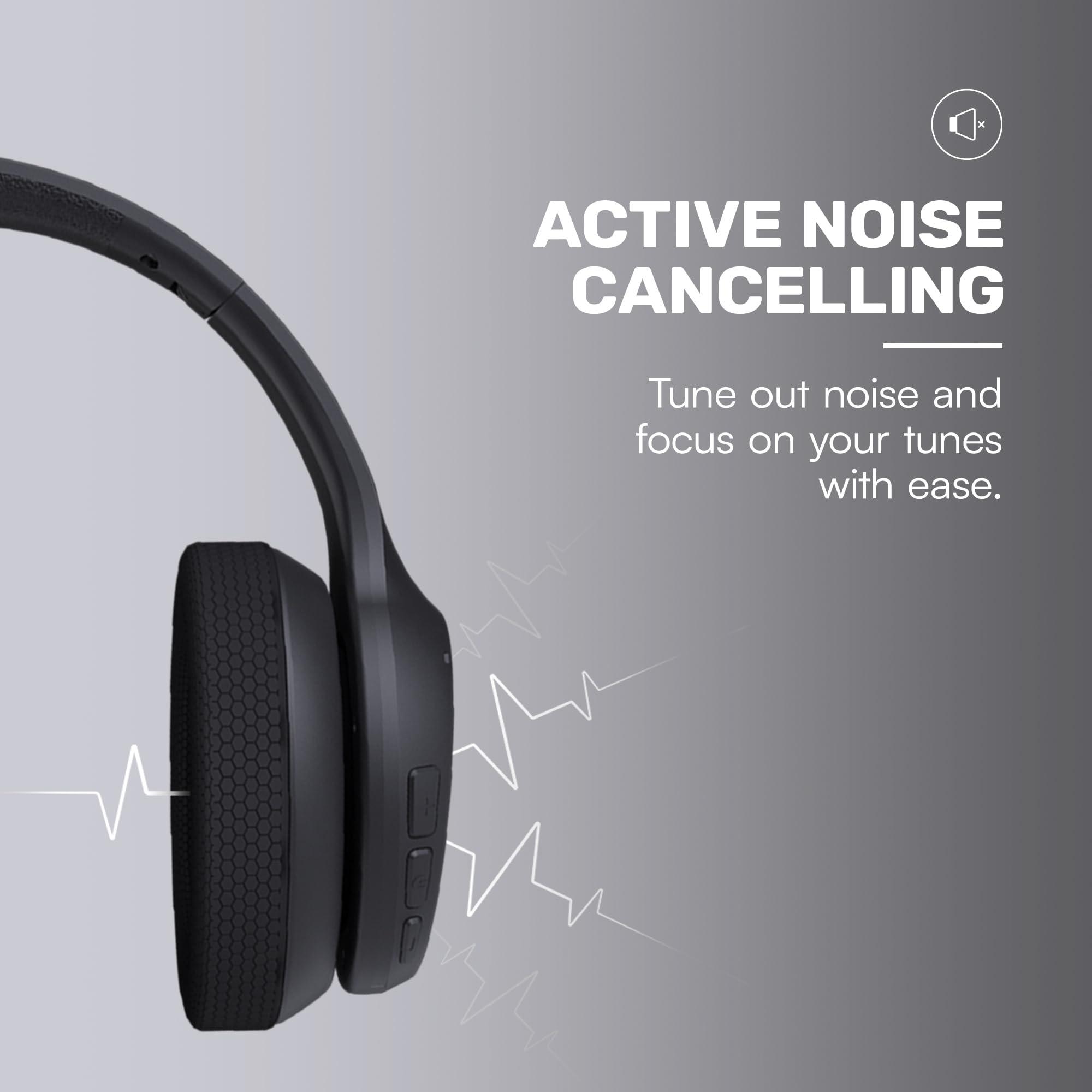 Raycon Raycon Fitness Headphones - Wireless Over-Ear-Headphones with 45 Hours of Battery, Active Noise Cancellation, Awareness Mode, 3 Quick Swap Ear Cushions, IPX4 Water Resistance (White)