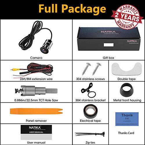 Natika NATIKA Backup/Front/Side View Camera: No Distortion Effect Starlight Night Vision HD Metal Flush or Surface Mount CVBS | AHD Reverse Rear View Backup Camera for Cars Pickup Trucks SUVs RVs Vans