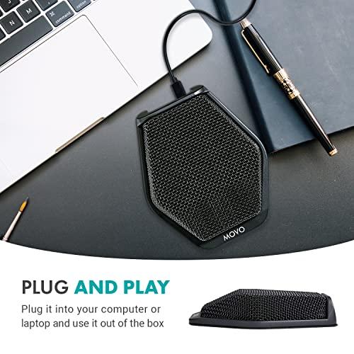 Movo Movo MC1000 Conference USB Microphone for Computer Desktop and Laptop with 180° / 20' Long Pick up Range Compatible with Windows and Mac for Dictation, Recording, YouTube, Conference Call, Skype
