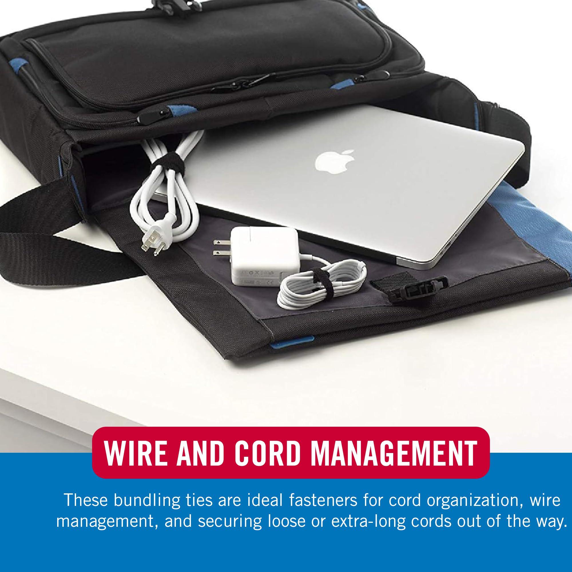 VELCRO Brand VELCRO Brand ONE-WRAP Cable Ties, 100Pk, 8 x 1/2\" Black Cord Organization Straps, Thin Pre-Cut Design, Wire Management for Organizing Home, Office and Data Centers