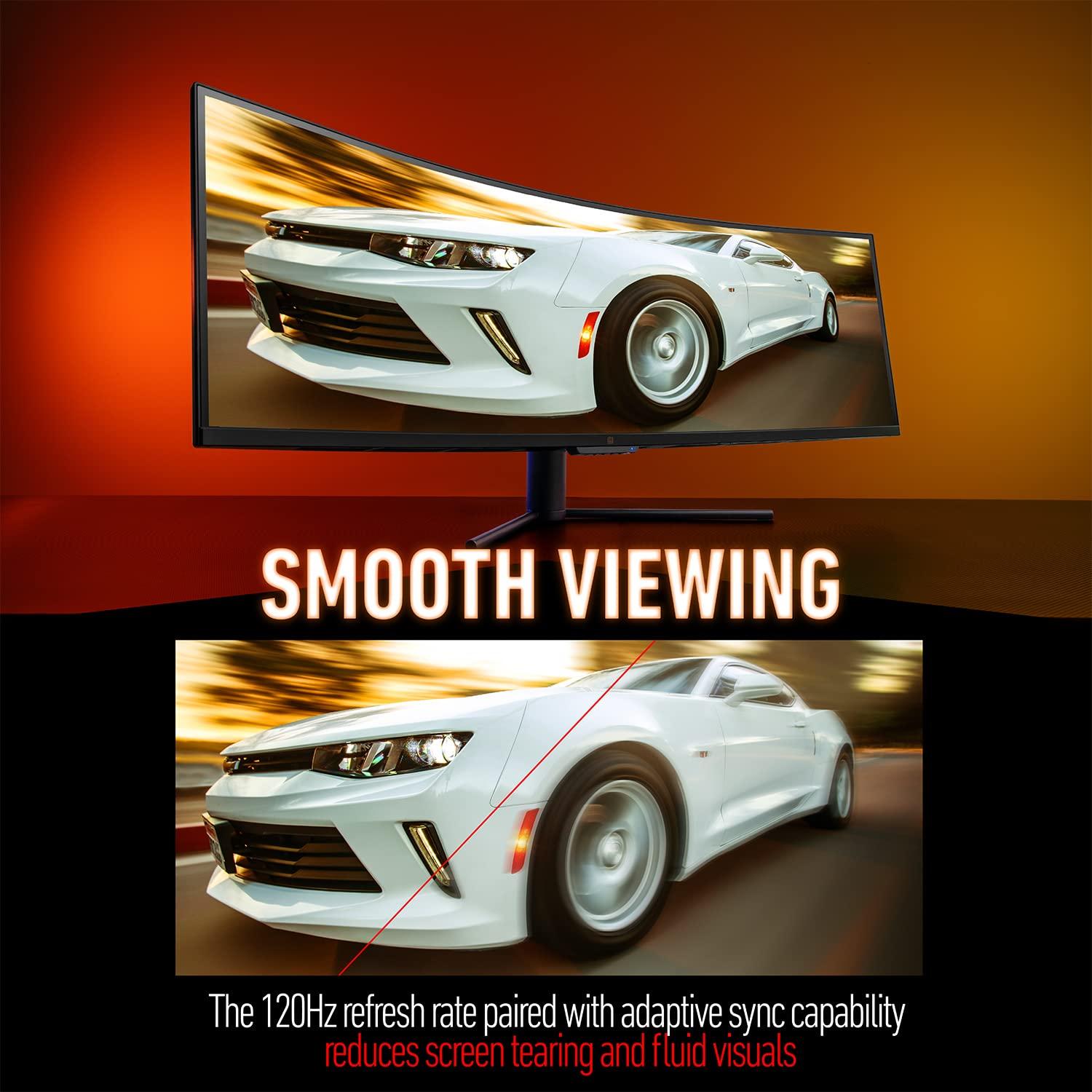 Deco Gear Deco Gear 49\" Curved Ultrawide 5K Gaming Monitor, 32:9, 120 Hz, 101% NTSC 100% sRGB, Adjustable, Home Office and Entertainment Workstation