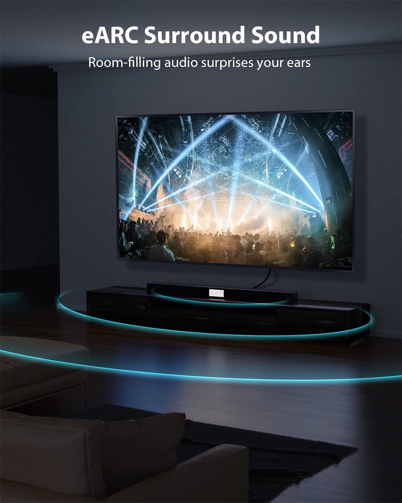 Stouchi Stouchi 8K Long 2.1 HDMI Cable 20FT/6M, 48Gbps Ultra High Speed HDMI Cable Video Cord, CL3 Rated in-Wall, 8K60Hz 4K120Hz 2K144Hz eARC HDCP 2.2 & 2.3 HDR10+ Compatible for Gaming, PS5, HDTV