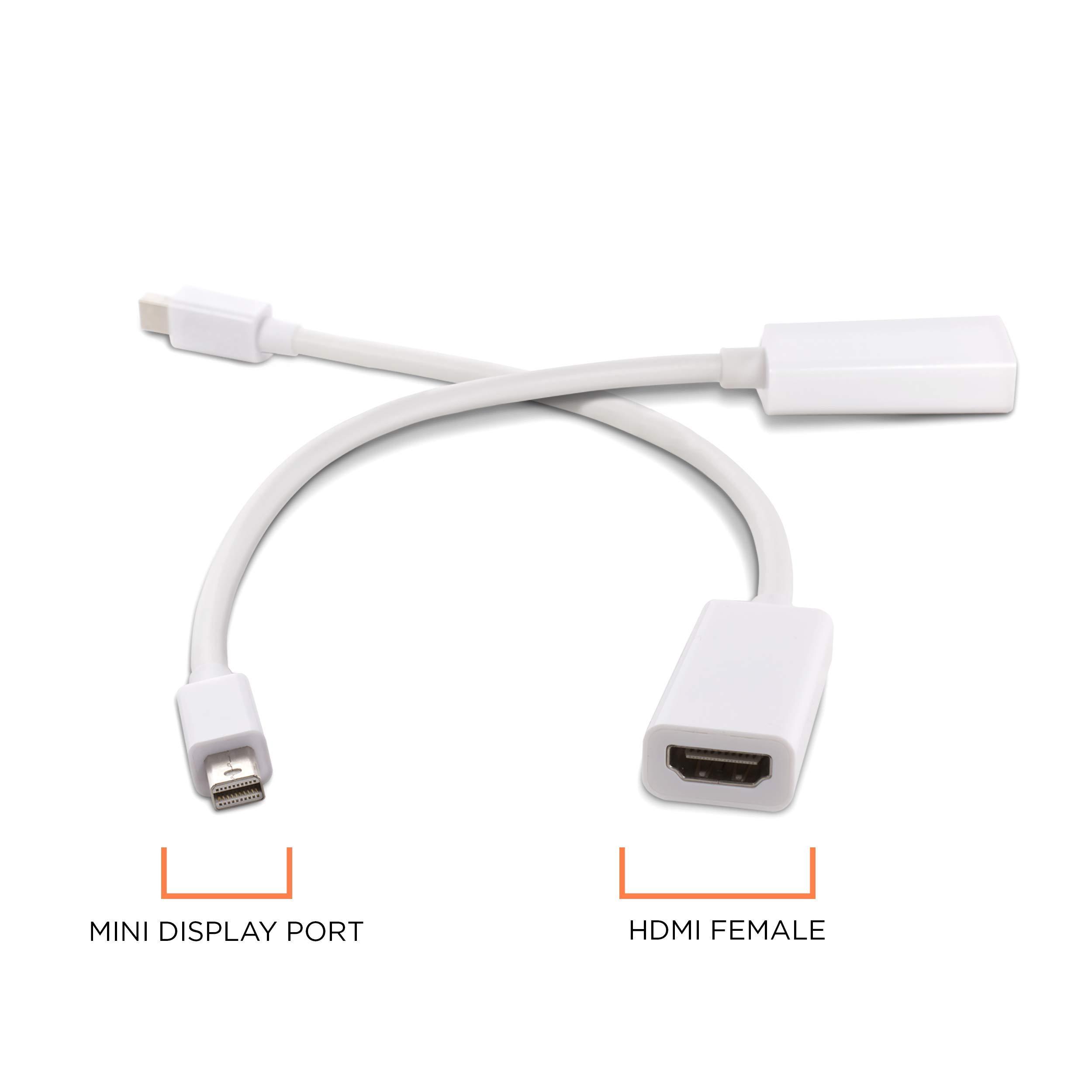 THE CIMPLE CO THE CIMPLE CO Mini DisplayPort to HDMI Adapter - MiniDP to HDMI - Thunderbolt/MiniDP to HDMI Cable Adapter - White - 2 Pack
