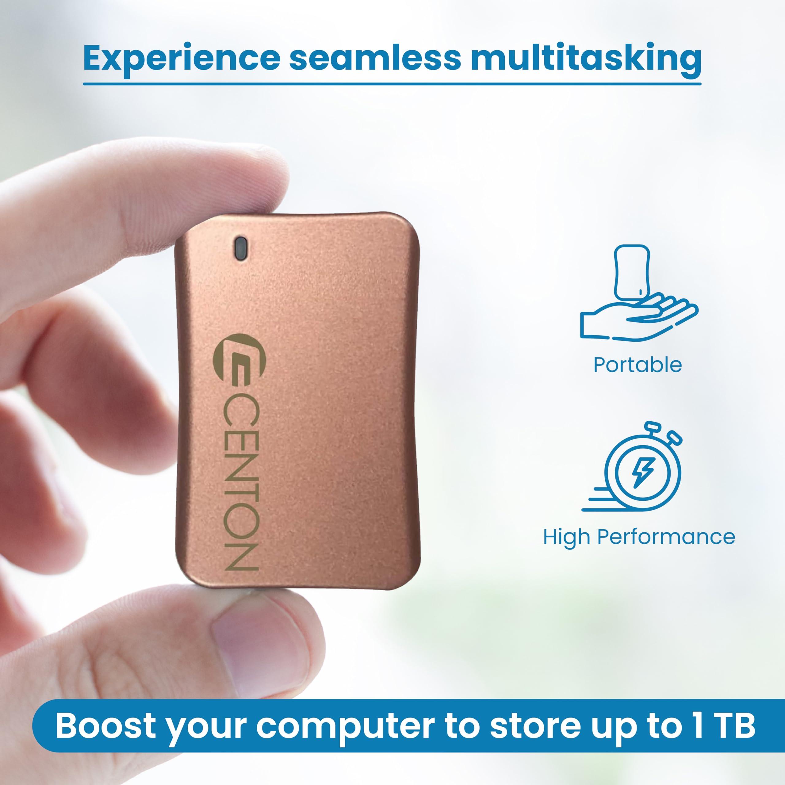 Centon Centon External SSD (Rose Gold Metallic), USB-C 3.2 Gen 2, 500GB