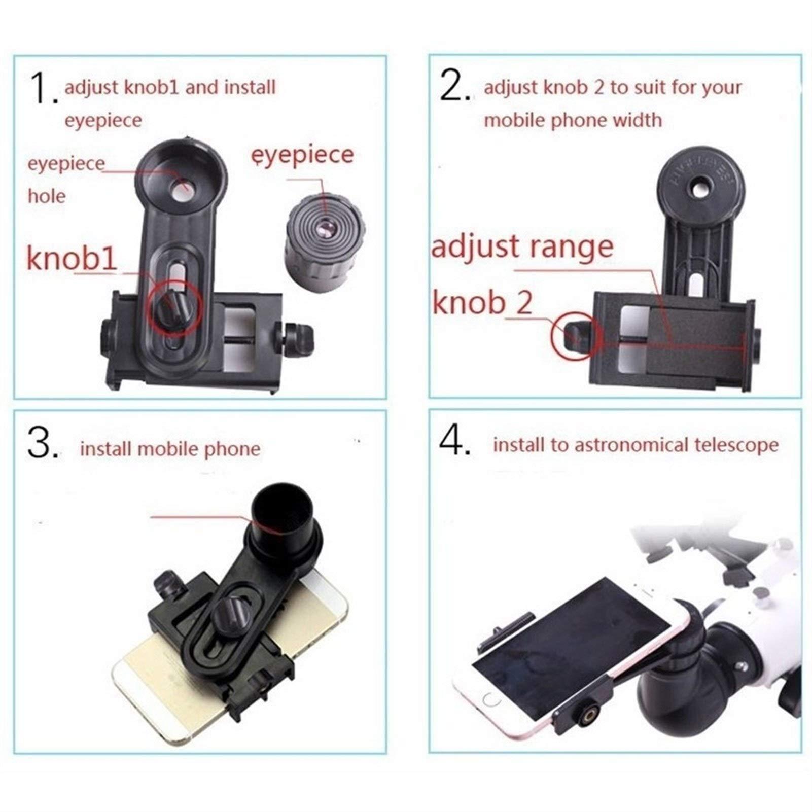 DirectNine Basics Portable Monocular Cell Phone Adapter Mount Binocular Spotting Scope Telescope Clip Bracket Portable Holder