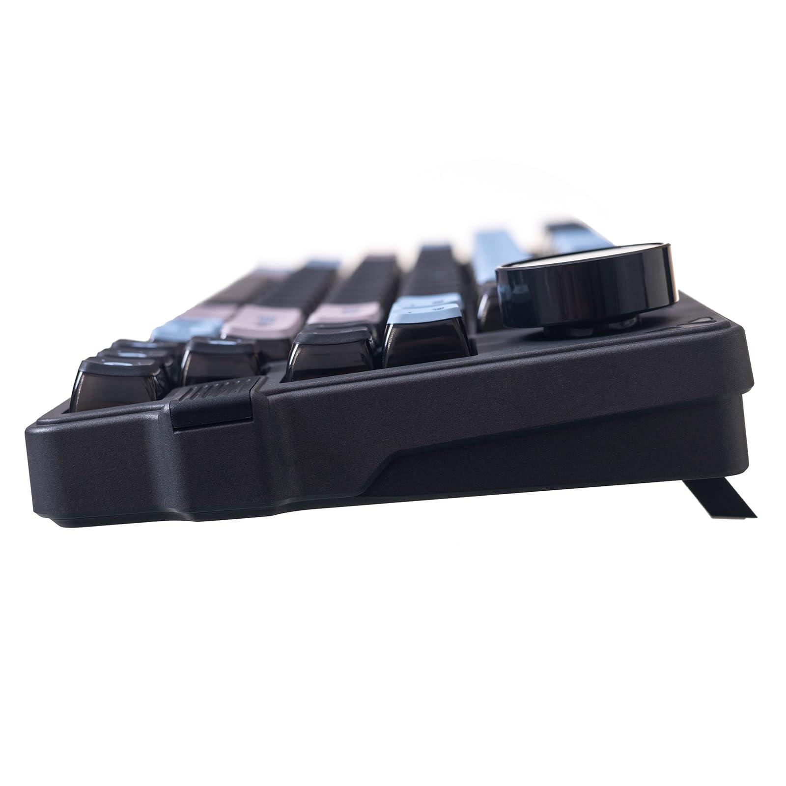 GK GAMAKAY GK GAMAKAY LK75 75% Gasket Mechanical Keyboard with 2 in 1 TFT Smart Display&Knob, Bluetooth 5.0/2.4GHz/USB-C MDA Profile Keycaps 83 Keys RGB Hot Swap Gaming Keyboard (Grayish Black-Jupiter Switch)