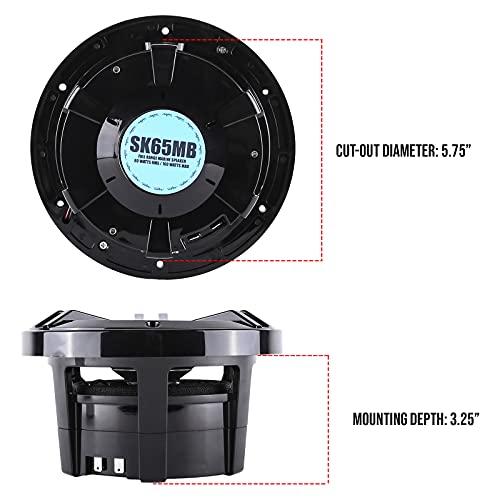 Skar Audio Skar Audio SK65MB 6.5" 2-Way Marine Full Range 320 Watt Coaxial Speakers, Pair (Black)