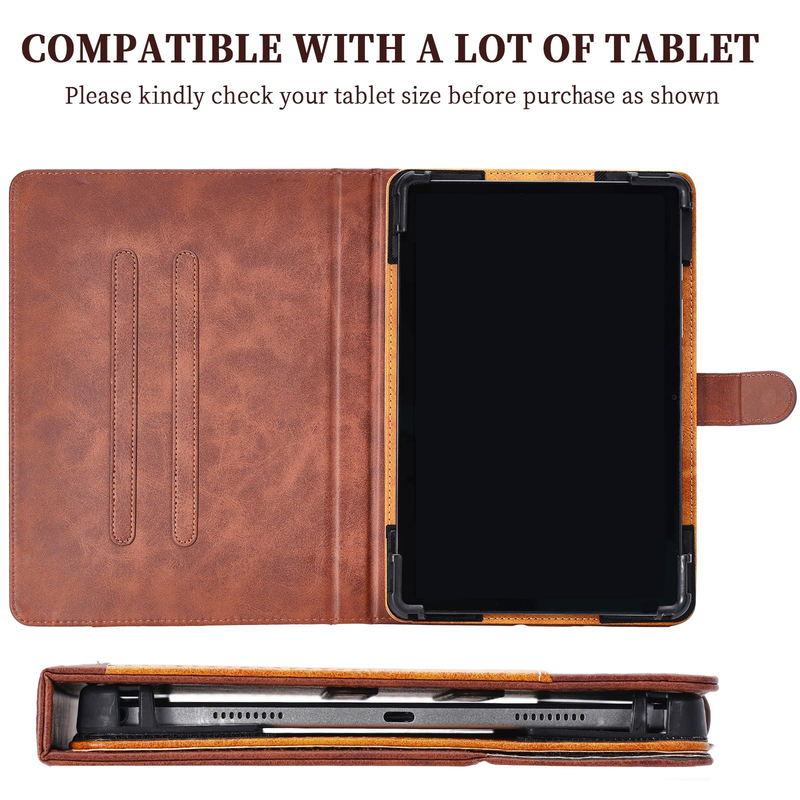 jioeuinly Case Compatible for Zte Grand X View 4 Tablet Case 360 Degree Rotation Multi-Viewing Angels PU Leather Stand Folio Cover Camera can be Used Brown