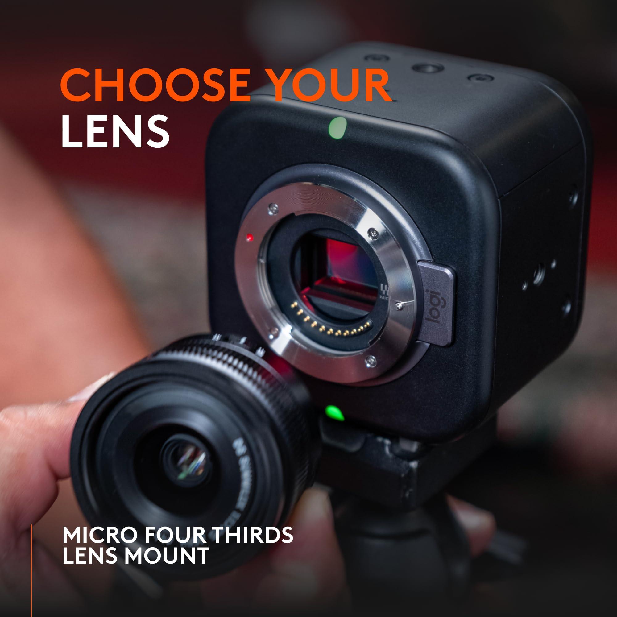 Logitech for Creators Logitech for Creators Mevo Core Wireless Live Streaming Camera, 4K Video Camera with Interchangeable Lens, Multicam Ready, Intuitive App Control