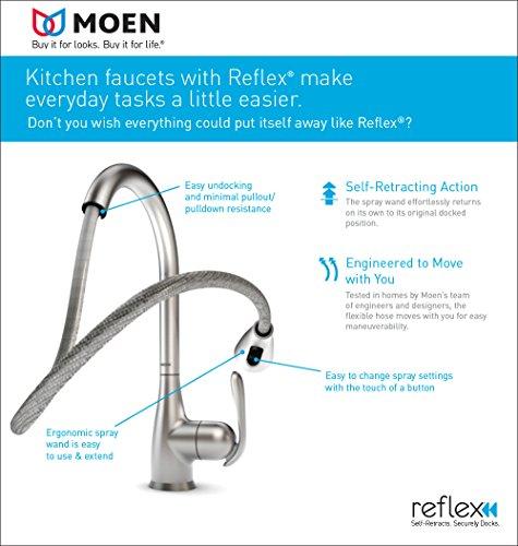 Moen Moen S6208SRS Woodmere One-Handle High Arc Pull Down Single Mount Bar Faucet, Spot Resist Stainless