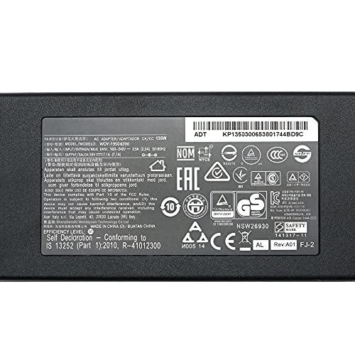 JHZL New 19V 7.1A 135W 5.51.7mm Laptop Adapter Compatible for Acer Aspire V17 Nitro VN7-792G-59CL PA-1131-16 T Power Suppliers with Power Cord