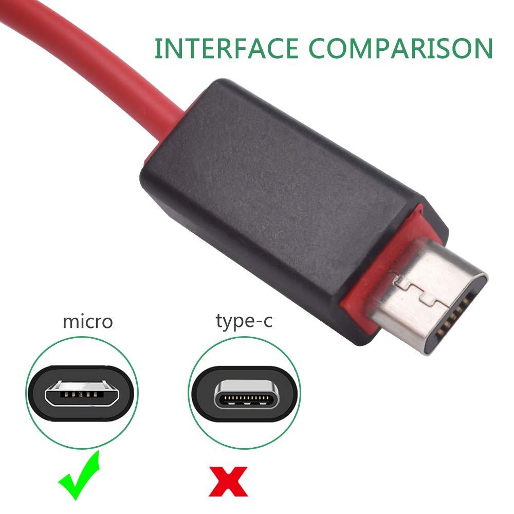 Koffmon 3.3ft Replacement Micro USB Charging Cable Charger Cord Compatible with Beats by Dr Dre Studio 2.0, Beats Solo Wireless, Beats Pill Mini Wireless Headphones (Red)