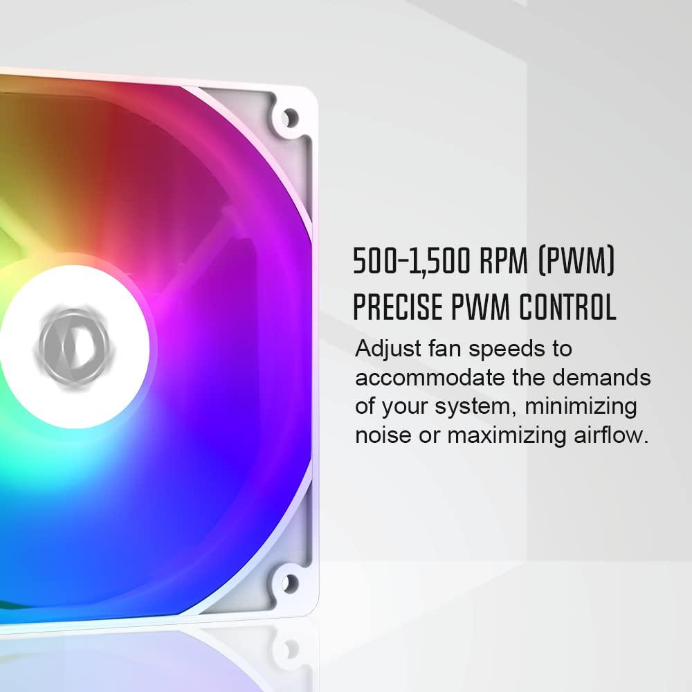 ID-COOLING ID-COOLING SE-214-XT ARGB White CPU Cooler 4 Heatpipes CPU Air Cooler ARGB Light Sync with Motherboard(5V 3-PIN Connector) CPU Fan for Intel/AMD, LGA 1700 Compatible for Desktop