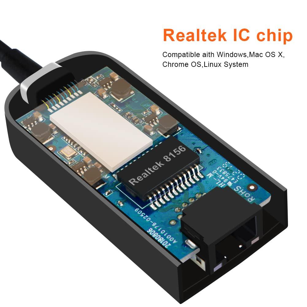 CableCreation CableCreation 2.5G Ethernet to USB Adapter, USB 3.0 Gigabit LAN Dongle,Wired Network to USB Convertor, Latest Internet rj45 to USB Adapter, for MacBook Windows 10,8.1, macOS X 10.6-10.15, Black