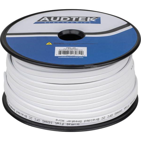 Audtek Audtek 50 ft. Flat 16 AWG OFC Braided Speaker Wire