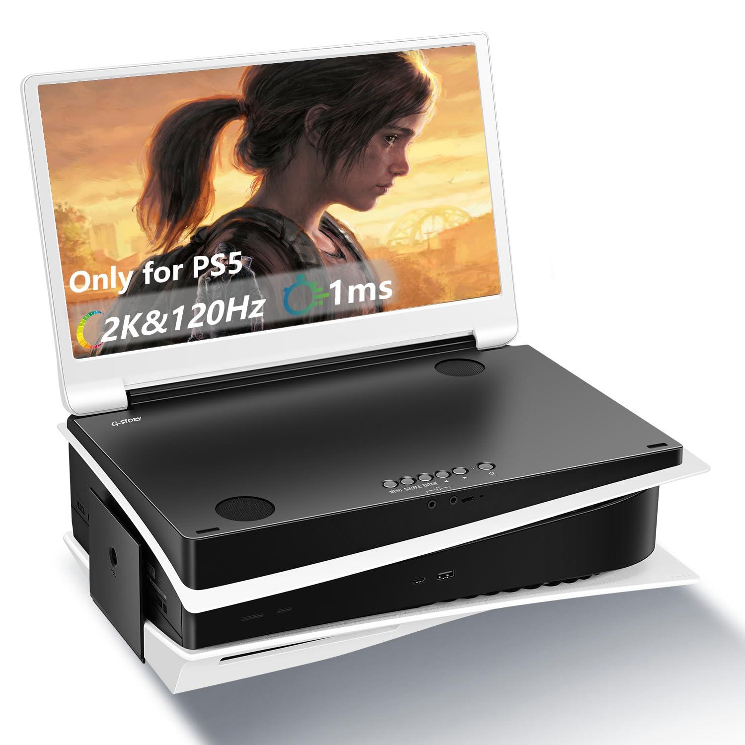 G-STORY G-STORY 15.6" Inch IPS 2K 120Hz Portable Monitor Gaming Display Integrated with PS5(not Included) 2560X1440 with 2 HDMI Ports,FreeSync,Built-in 2 of Multimedia Stereo Speaker,UL (2K&120Hz)