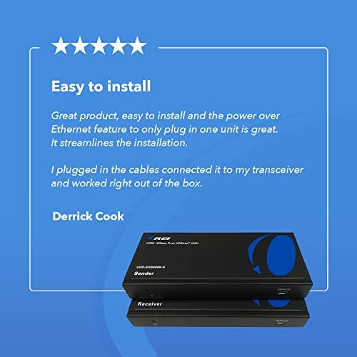 OREI OREI UltraHD HDMI Extender 4K 18G HDBaseT Over Single CAT5e/CAT6 Cable 4K @ 60Hz Upto 230FT with IR Remote 1080P Upto 330 Ft - Power Over Cable - Zero Latency Black