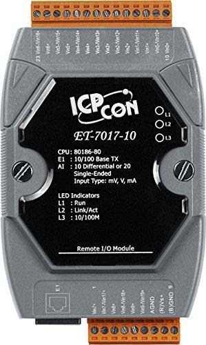 ICP DAS ICP DAS ET-7017-10: 10/20 Channel Voltage & Current Analog Input Data Acquisition Module with High Voltage Protection and 4 Digital outputs