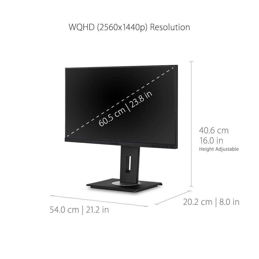 ViewSonic ViewSonic VG2455-2K 24 Inch IPS 1440p Monitor with USB C, HDMI, DisplayPort and 40 Degree Tilt Ergonomics for Home and Office