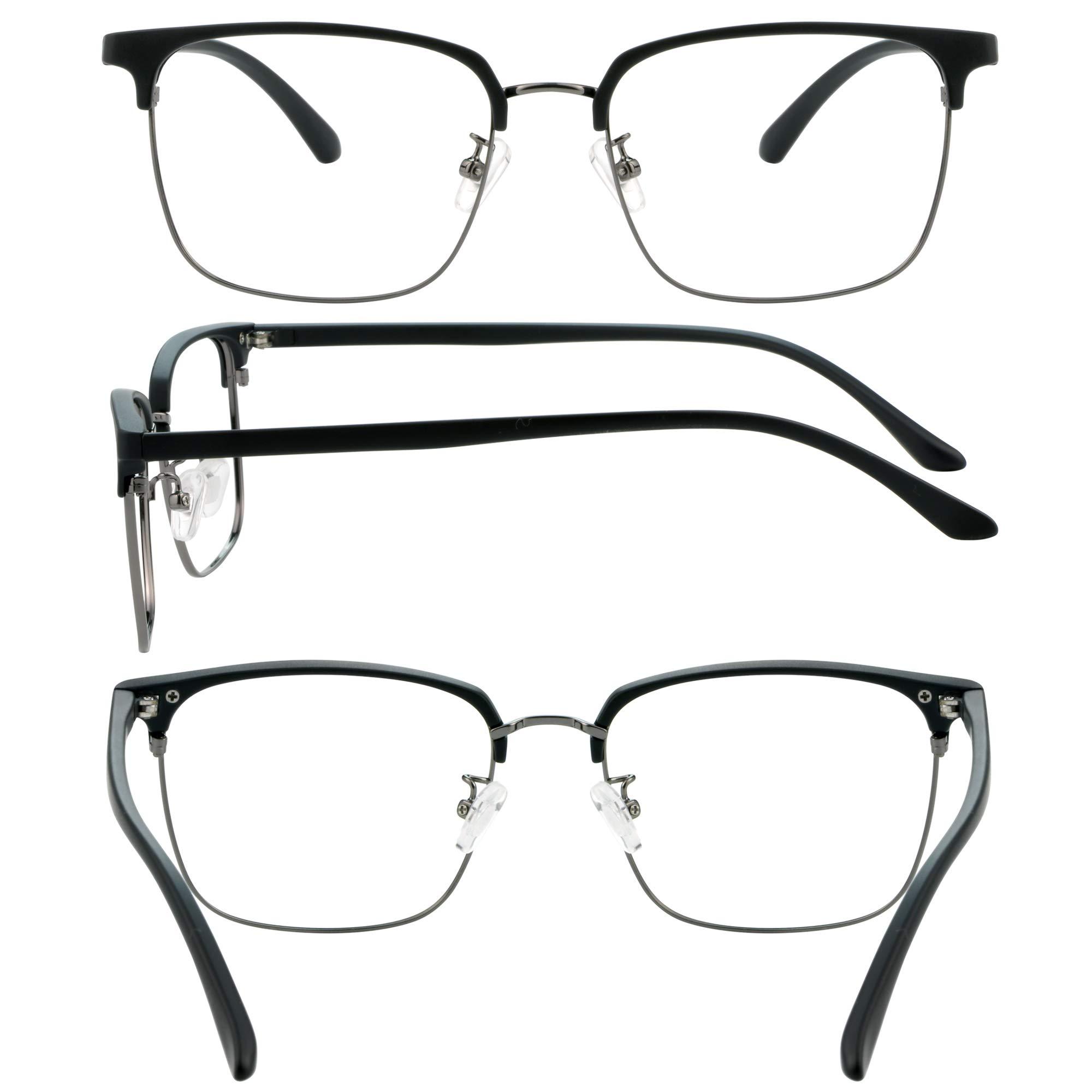 VisionGlobal VisionGlobal Blue Light Blocking Glasses for Computer Reading, Anti Glare Lenses Help Reduce Eye Strain and Fatigue, for Women/Men (Matte Black, 4.75 Magnification)