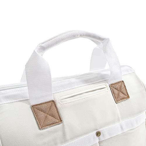 Dickies Work Gear Dickies 16-Inch Durable Canvas Work Bag for Painters, Carpenters, and Builders, Heavy-Duty Zipper, Reinforced Handles, Exterior Pockets, White