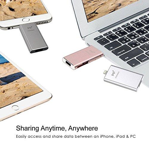 PQI [Apple Mfi] Iconnect 16 GB Mobile Flash Drive w/ Lightning Connector for iPhones, iPads, iPod Mac & PC USB 3.0 (Iron Gray)